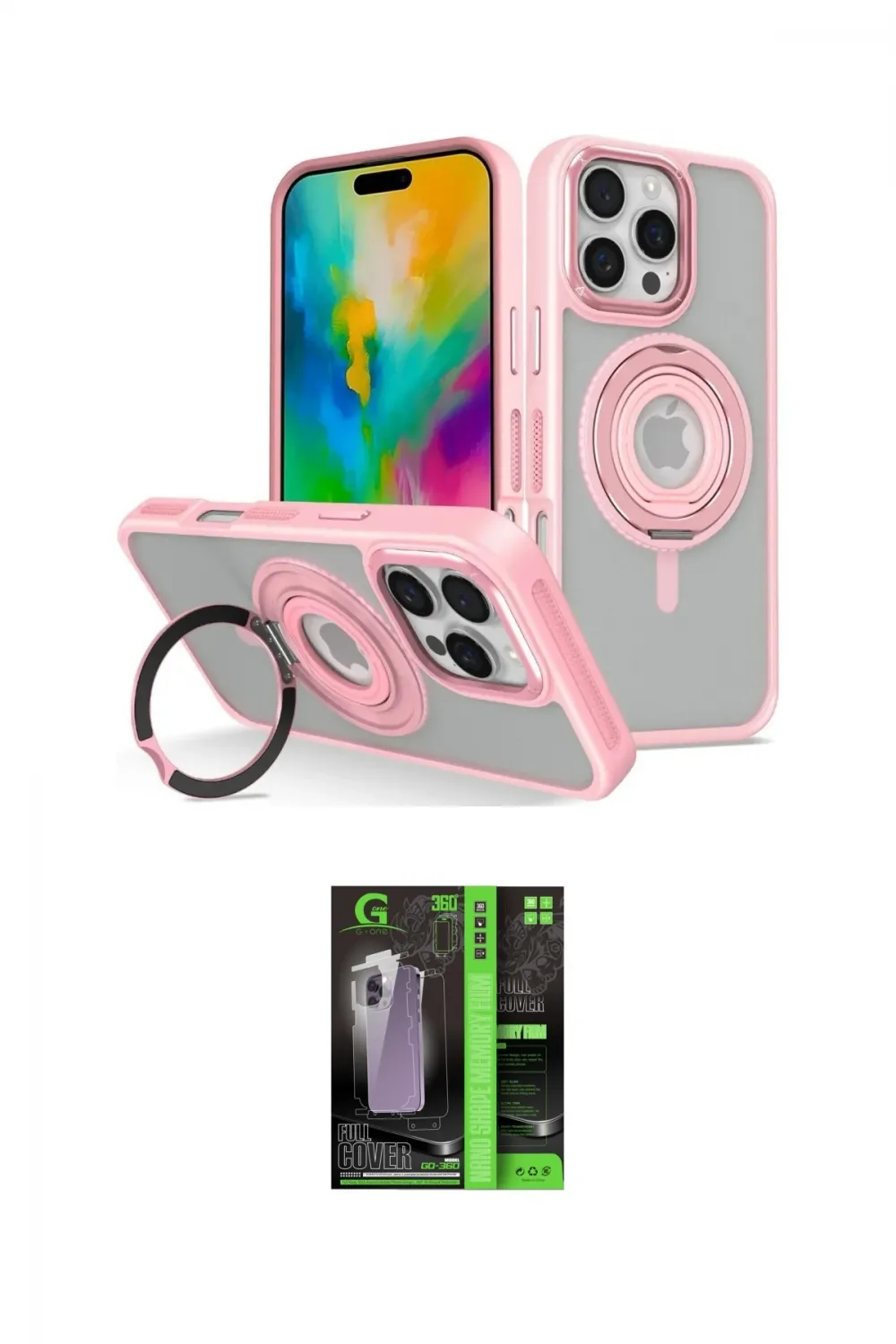 ieg™ iPhone 16 Pro Kılıf Nova Minimal Serisi - Şeffaf 360 Full Body Arka Koruyucu