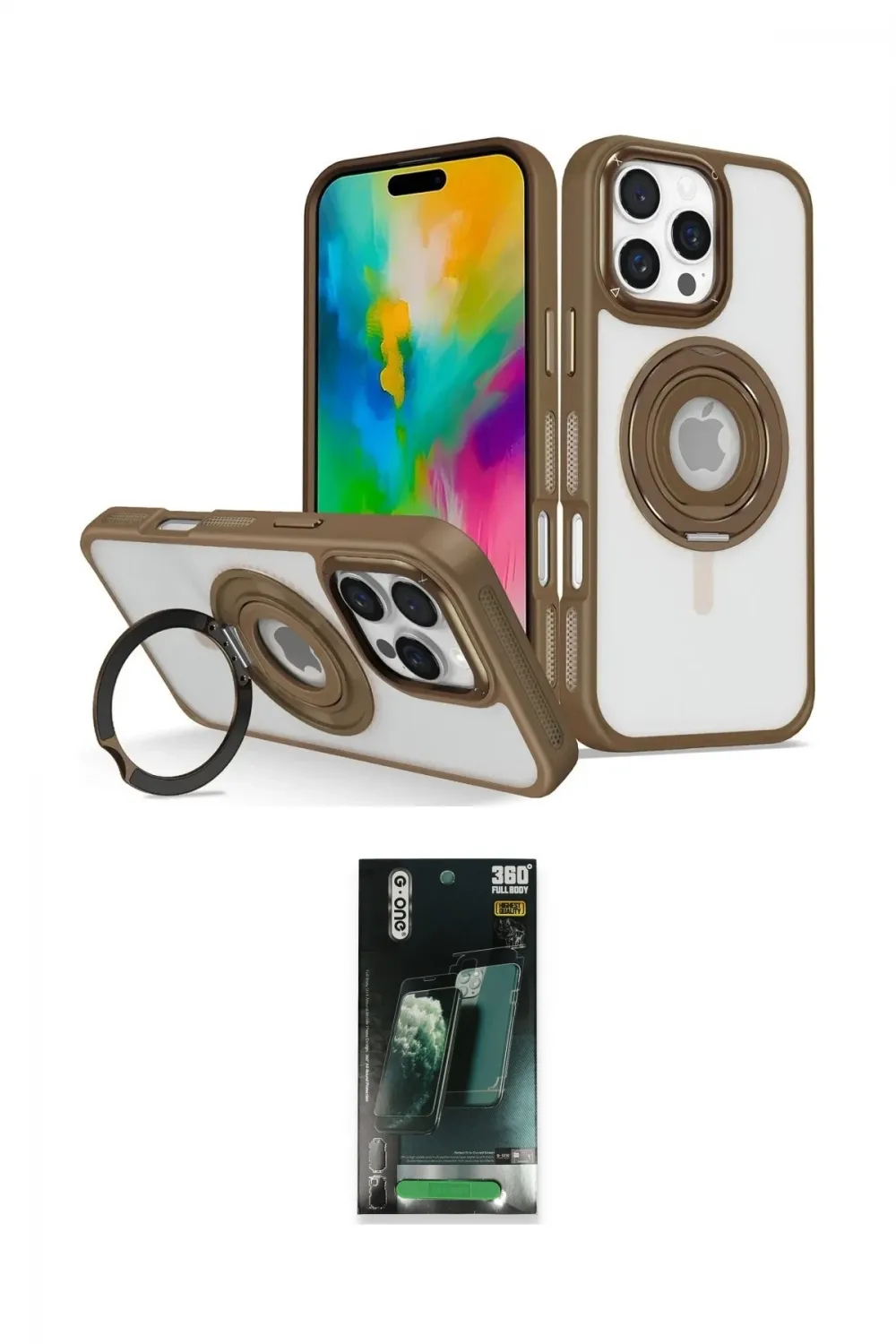 ieg™ iPhone 16 Pro Kılıf Nova Minimal Serisi - Siyah 360 Mat Full Body Arka Koruyucu