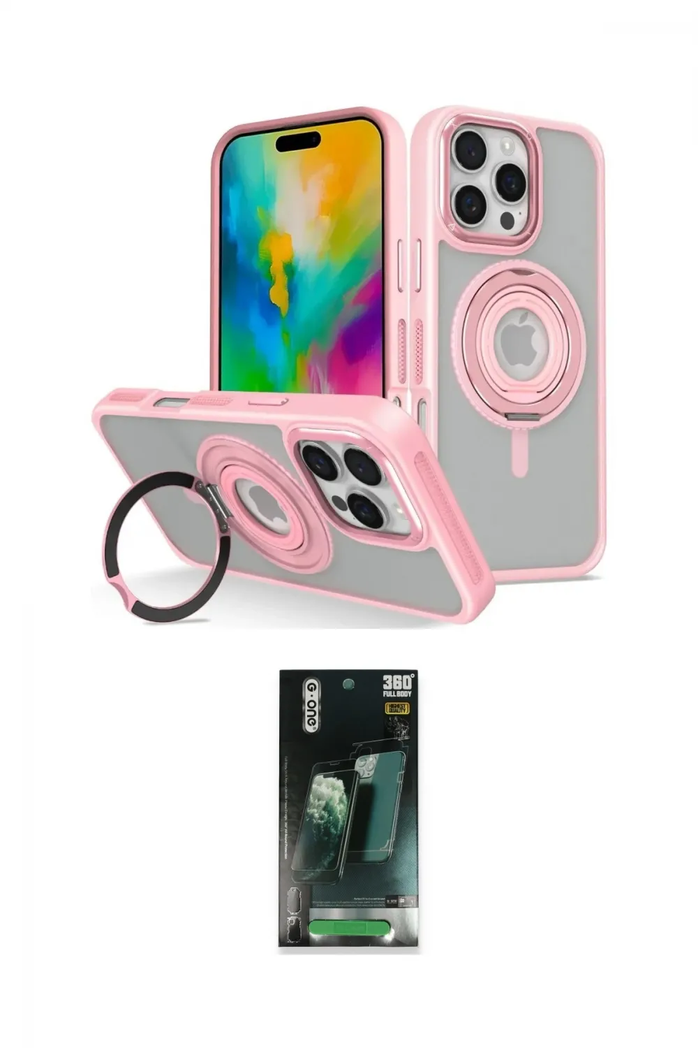 ieg™ iPhone 16 Pro Kılıf Nova Minimal Serisi - Siyah 360 Mat Full Body Arka Koruyucu