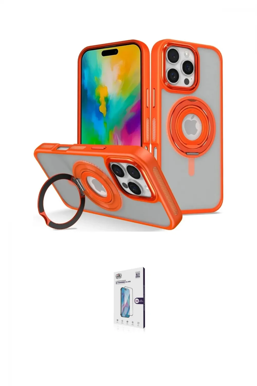 ieg™ iPhone 16 Pro Kılıf Nova Minimal Serisi - Siyah Bilvis 0.18mm Plus Cam Ekran Koruyucu