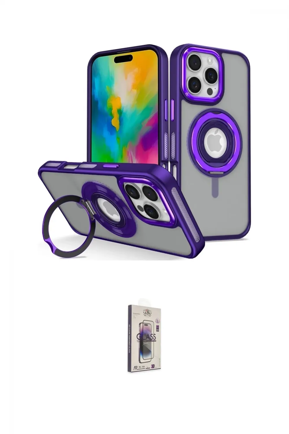 ieg™ iPhone 16 Pro Kılıf Nova Minimal Serisi - Siyah Bilvis 3D Cam Ekran Koruyucu