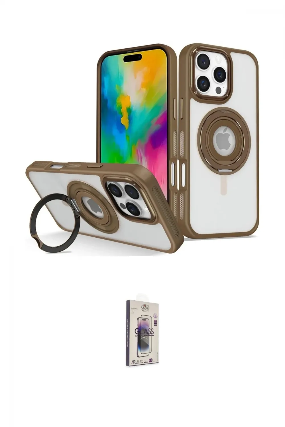 ieg™ iPhone 16 Pro Kılıf Nova Minimal Serisi - Siyah Bilvis 3D Cam Ekran Koruyucu