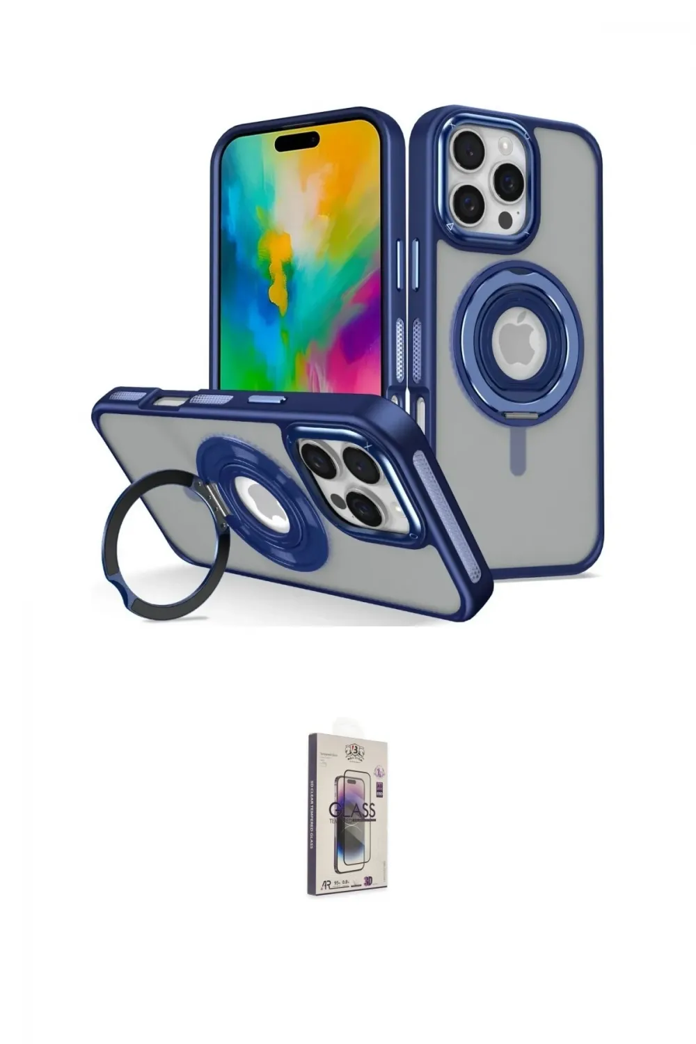 ieg™ iPhone 16 Pro Kılıf Nova Minimal Serisi - Siyah Bilvis 3D Cam Ekran Koruyucu