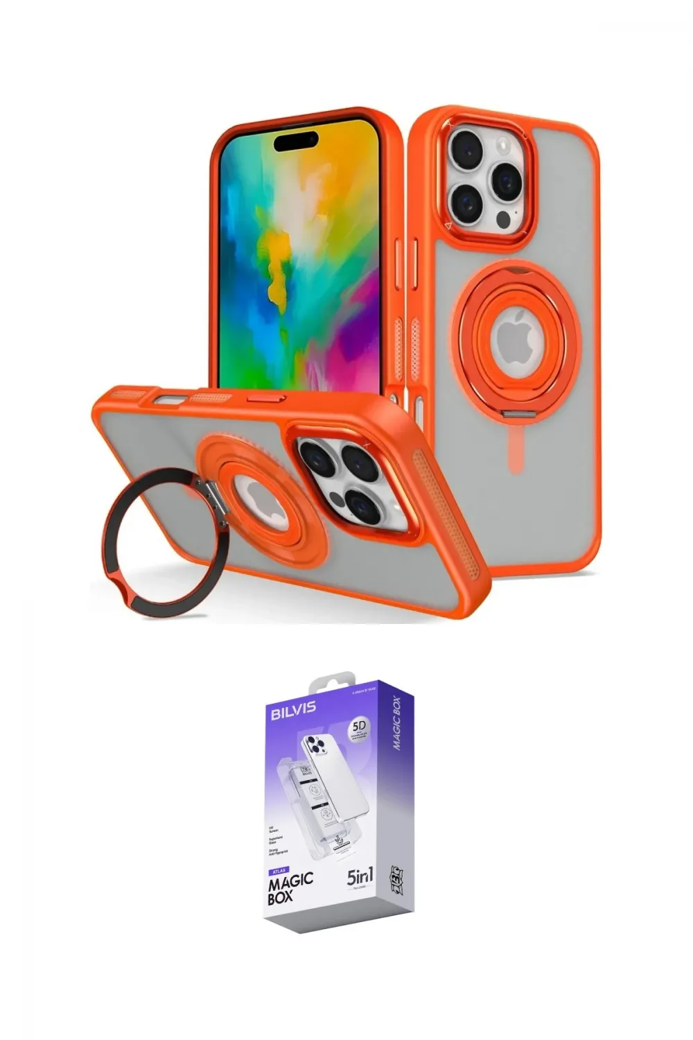 ieg™ iPhone 16 Pro Kılıf Nova Minimal Serisi - Siyah Bilvis 5in1 3D Magic Cam Ekran Koruyucu