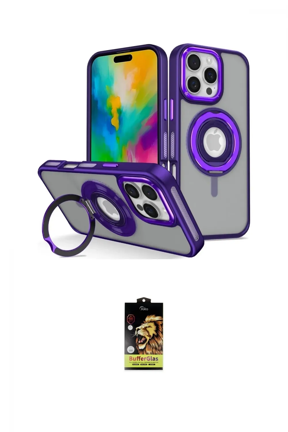 ieg™ iPhone 16 Pro Kılıf Nova Minimal Serisi - Siyah Buffer Cam Ekran Koruyucu