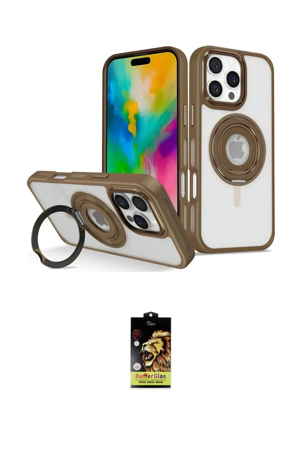 ieg™ iPhone 16 Pro Kılıf Nova Minimal Serisi - Siyah Buffer Cam Ekran Koruyucu