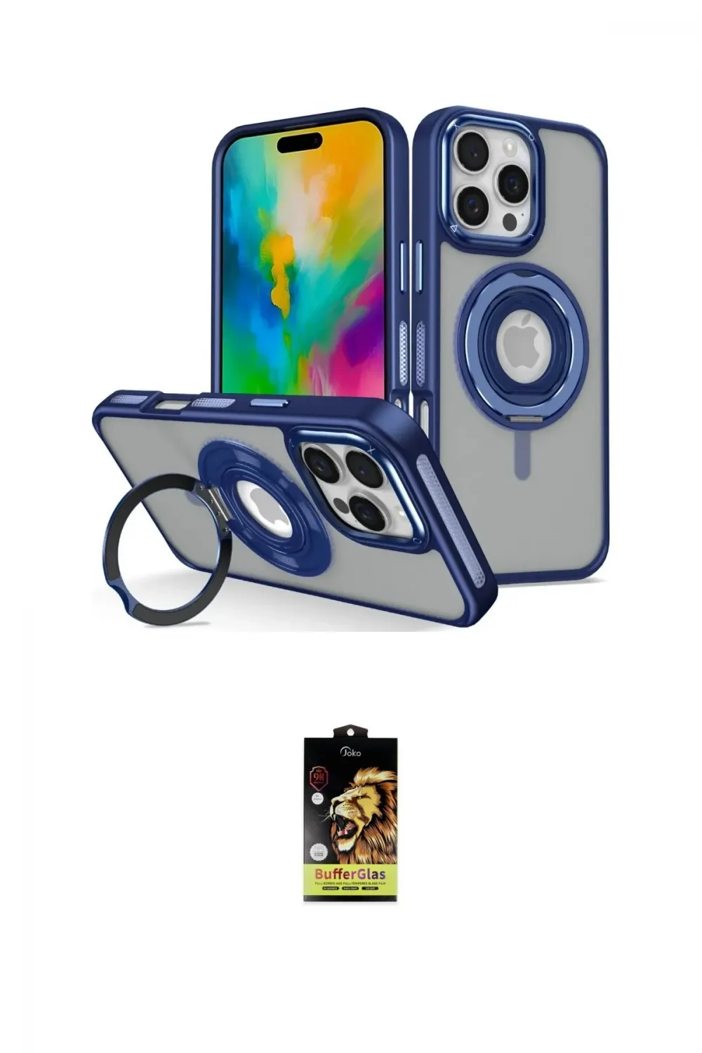 ieg™ iPhone 16 Pro Kılıf Nova Minimal Serisi - Siyah Buffer Cam Ekran Koruyucu