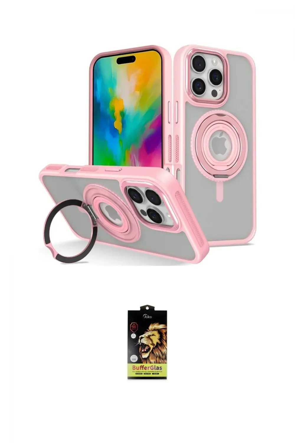 ieg™ iPhone 16 Pro Kılıf Nova Minimal Serisi - Siyah Buffer Cam Ekran Koruyucu