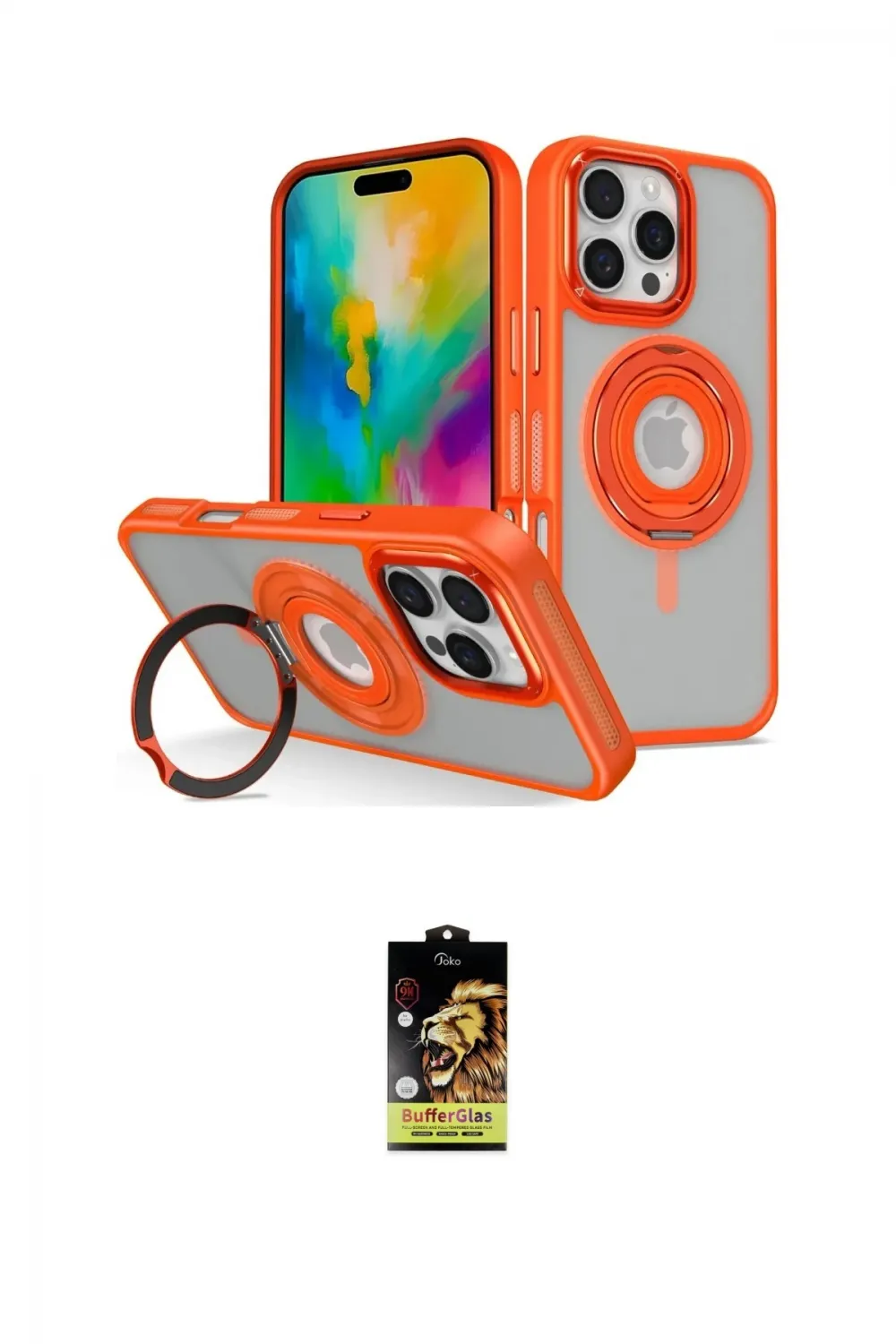 ieg™ iPhone 16 Pro Kılıf Nova Minimal Serisi - Siyah Buffer Cam Ekran Koruyucu