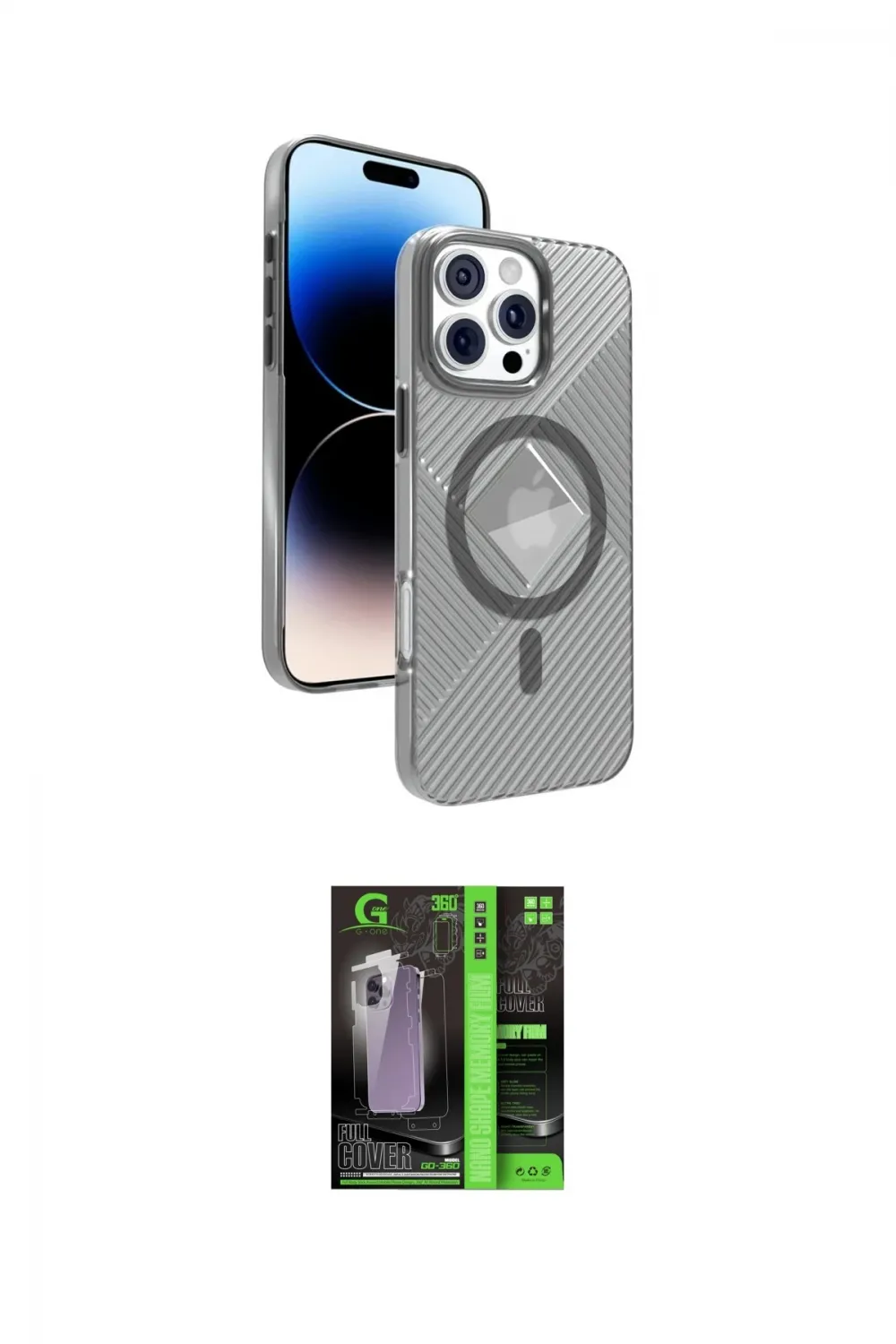 ieg™ iPhone 16 Pro Kılıf Nova Modern Prime - Şeffaf 360 Full Body Arka Koruyucu