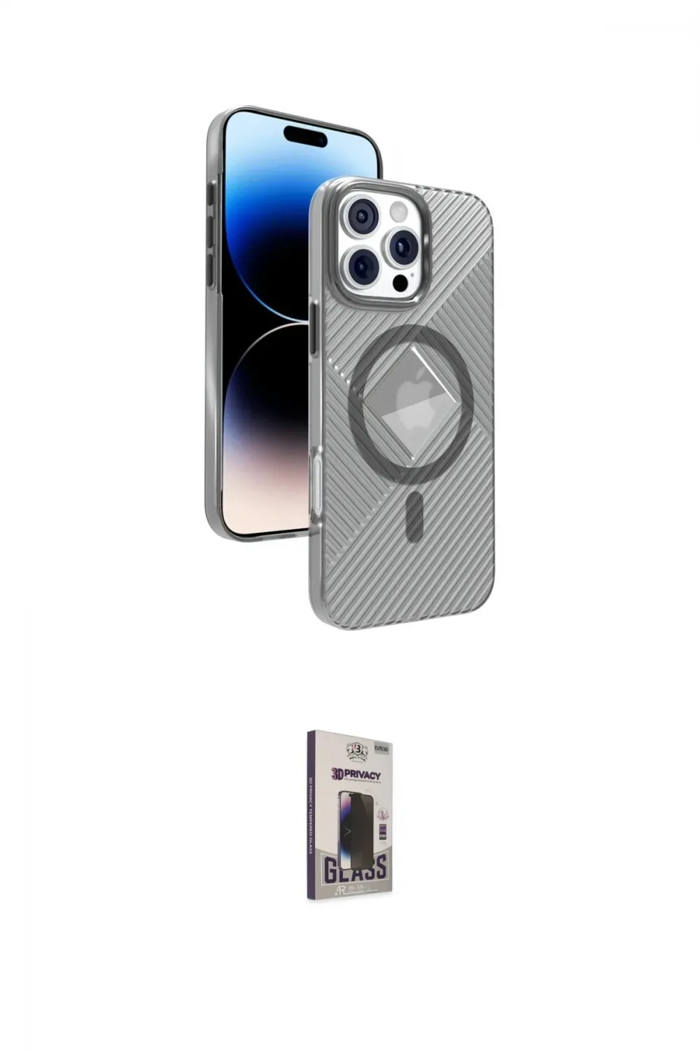 ieg™ iPhone 16 Pro Kılıf Nova Modern Prime - Siyah Bilvis Hayalet Cam Ekran Koruyucu