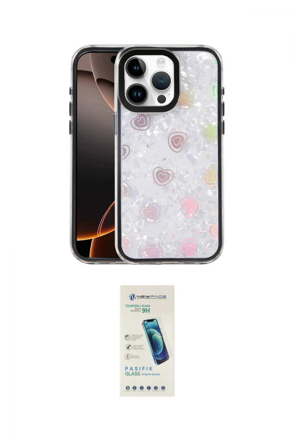 ieg™ iPhone 16 Pro Kılıf Odak Prime - Şeffaf Pasifik Cam Ekran Koruyucu