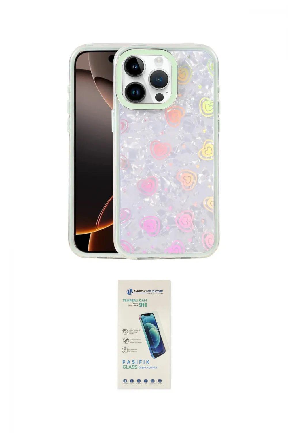 ieg™ iPhone 16 Pro Kılıf Odak Prime - Şeffaf Pasifik Cam Ekran Koruyucu