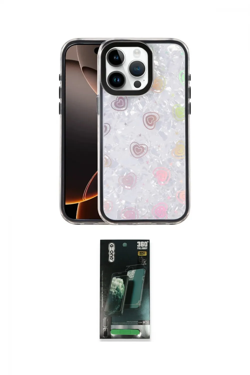 ieg™ iPhone 16 Pro Kılıf Odak Prime - Siyah 360 Mat Full Body Arka Koruyucu