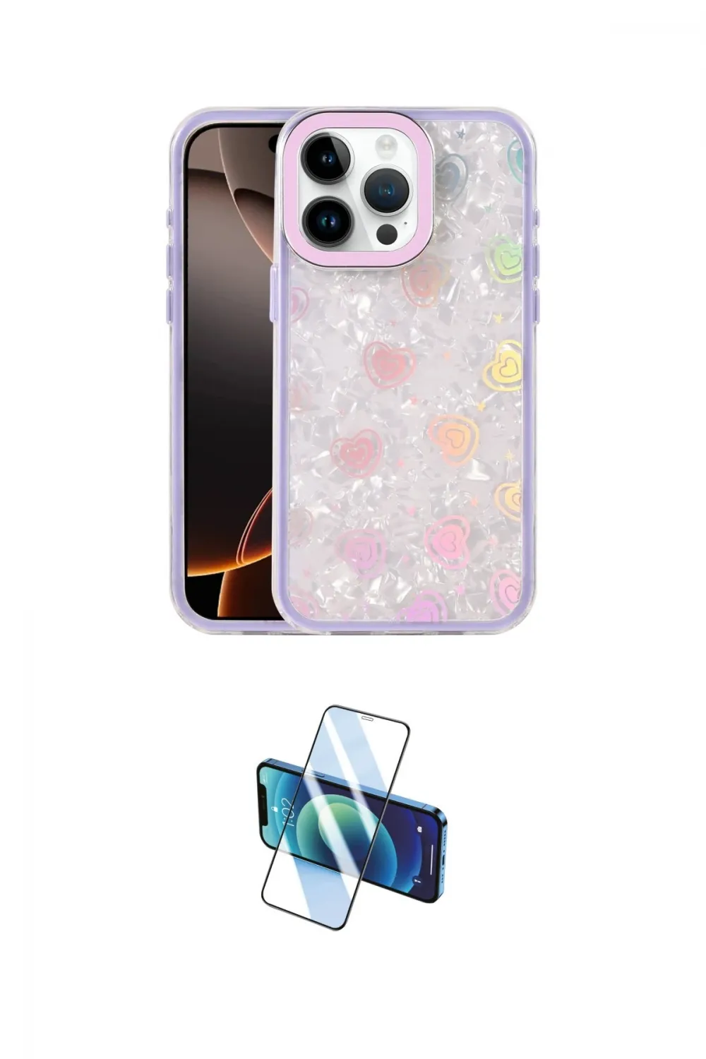 ieg™ iPhone 16 Pro Kılıf Odak Prime - Siyah 3D Antistatik Cam Ekran Koruyucu
