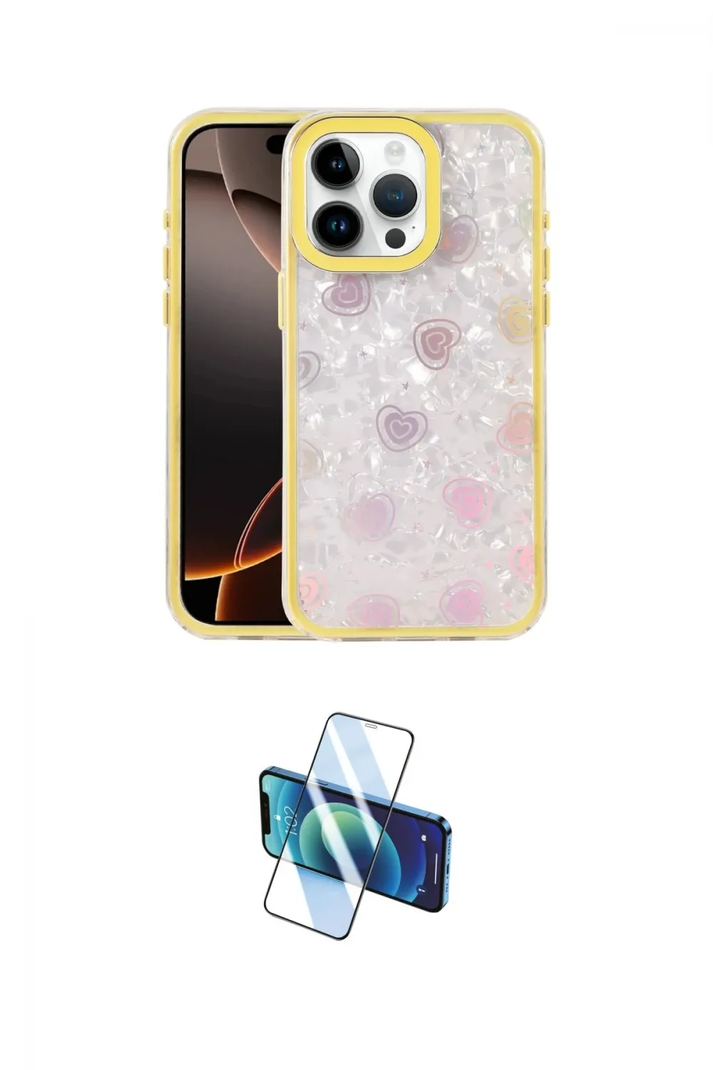 ieg™ iPhone 16 Pro Kılıf Odak Prime - Siyah 3D Antistatik Cam Ekran Koruyucu
