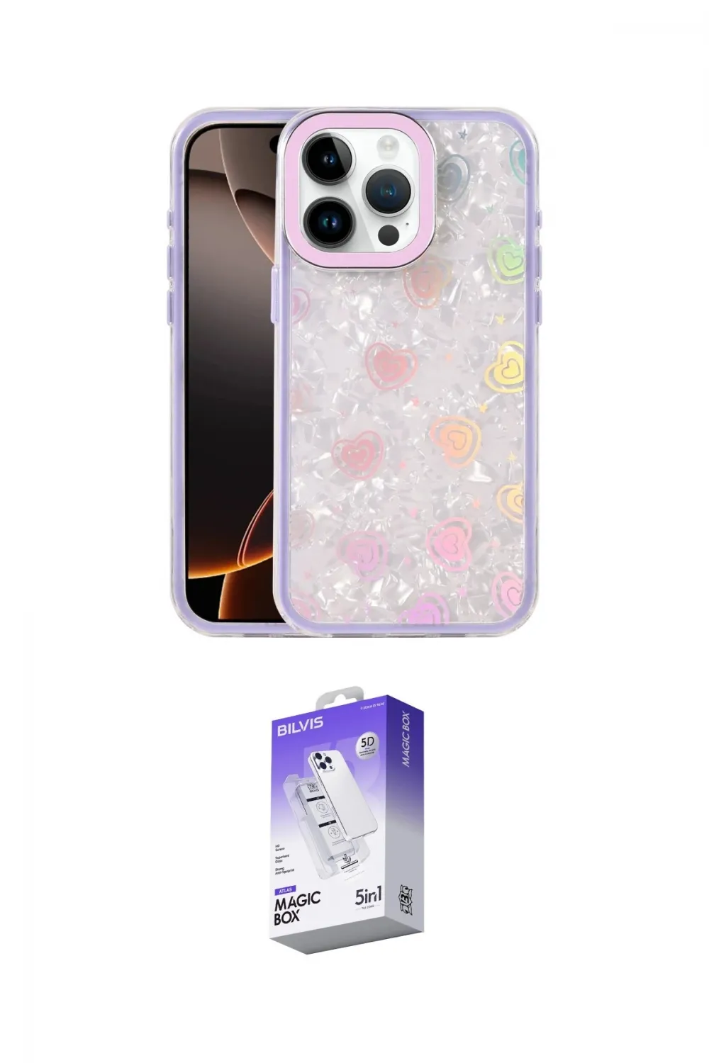 ieg™ iPhone 16 Pro Kılıf Odak Prime - Siyah Bilvis 5in1 3D Magic Cam Ekran Koruyucu