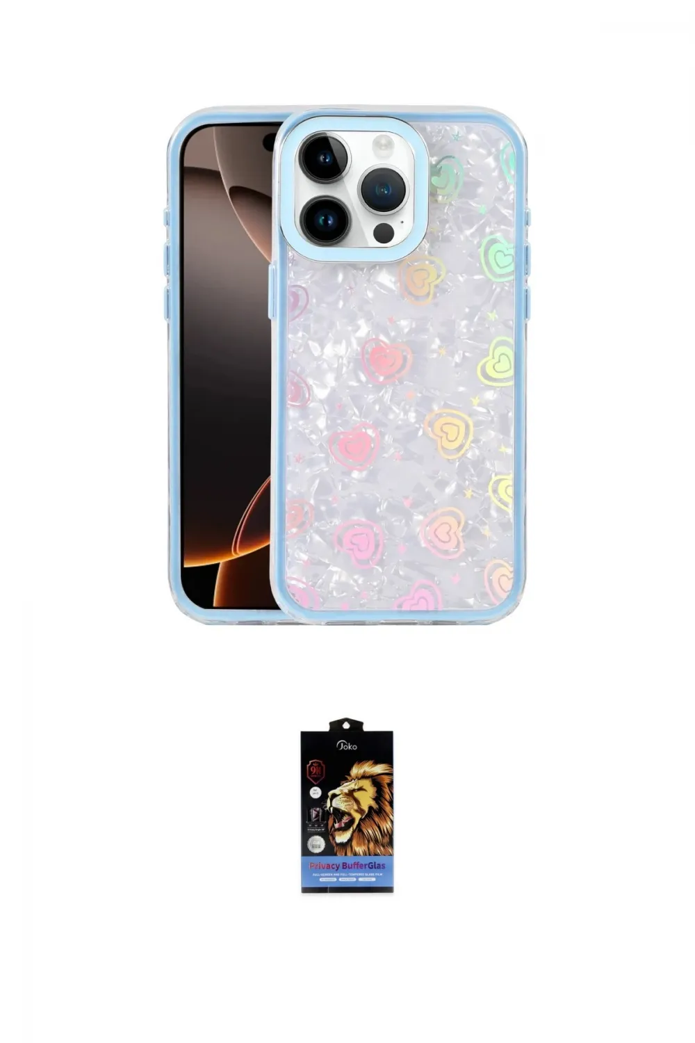 ieg™ iPhone 16 Pro Kılıf Odak Prime - Siyah Buffer Hayalet Cam Ekran Koruyucu