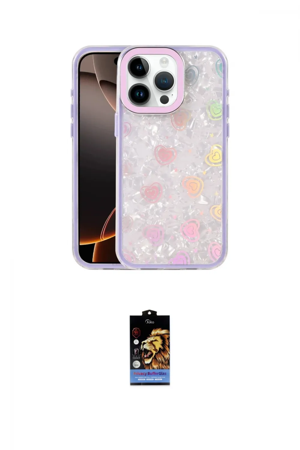ieg™ iPhone 16 Pro Kılıf Odak Prime - Siyah Buffer Hayalet Cam Ekran Koruyucu