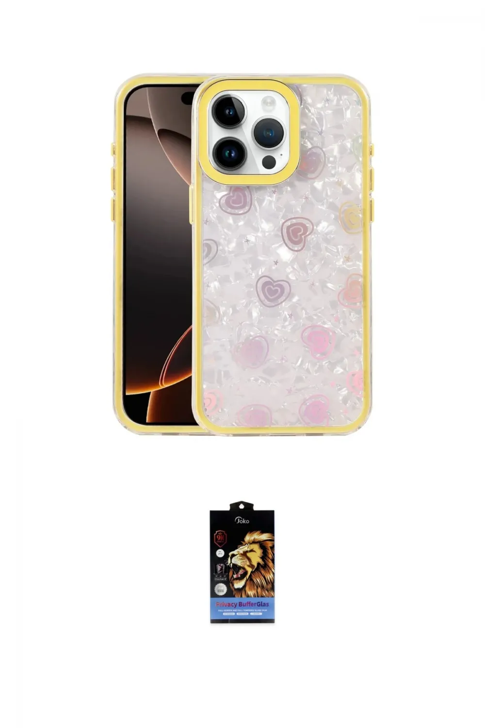 ieg™ iPhone 16 Pro Kılıf Odak Prime - Siyah Buffer Hayalet Cam Ekran Koruyucu