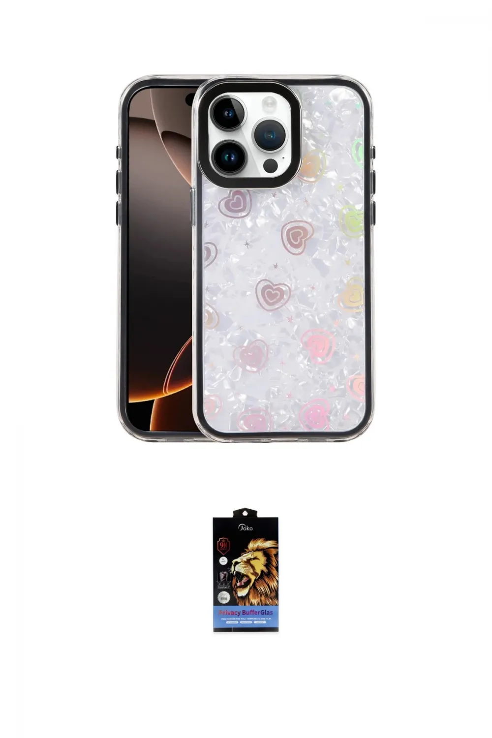 ieg™ iPhone 16 Pro Kılıf Odak Prime - Siyah Buffer Hayalet Cam Ekran Koruyucu