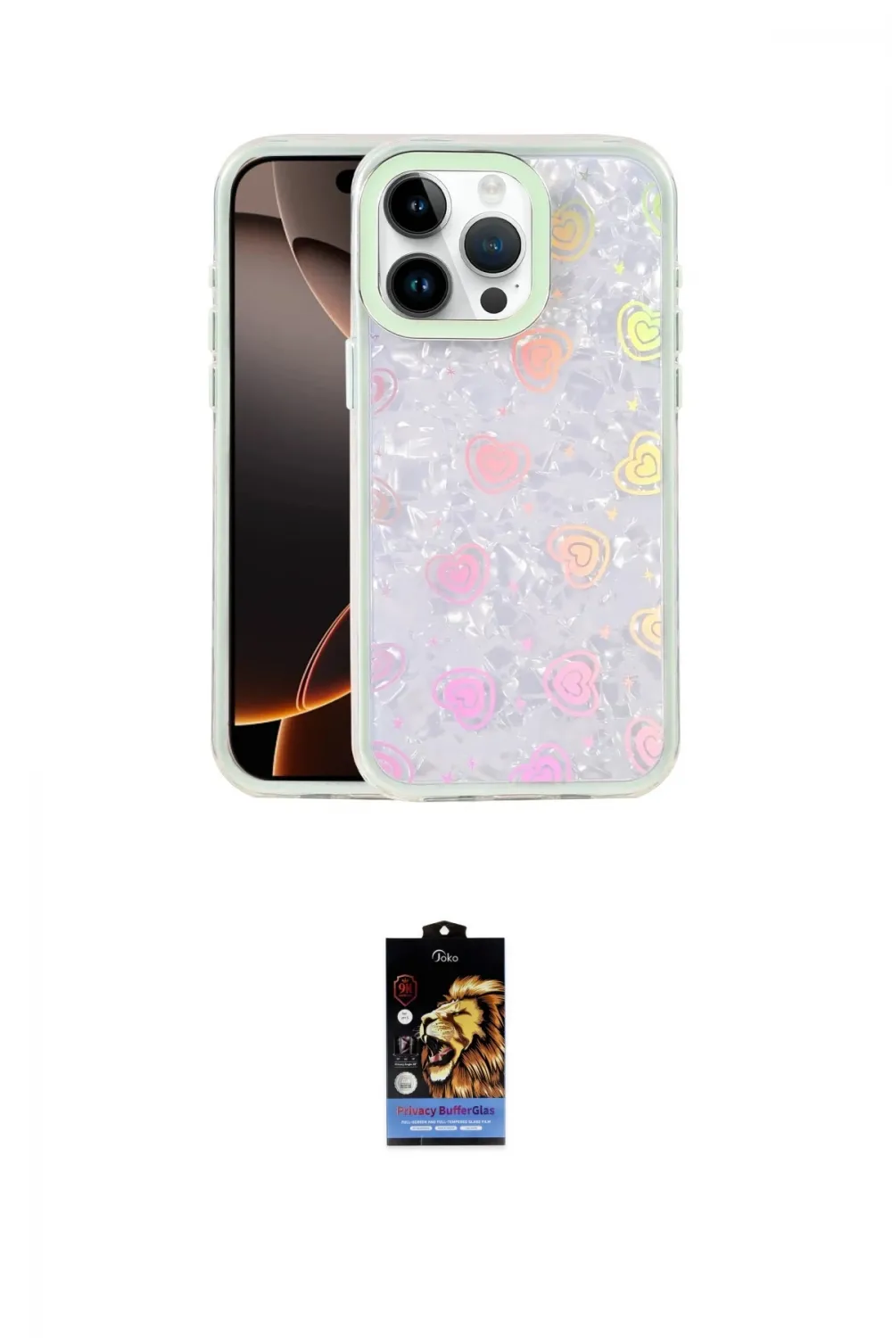 ieg™ iPhone 16 Pro Kılıf Odak Prime - Siyah Buffer Hayalet Cam Ekran Koruyucu