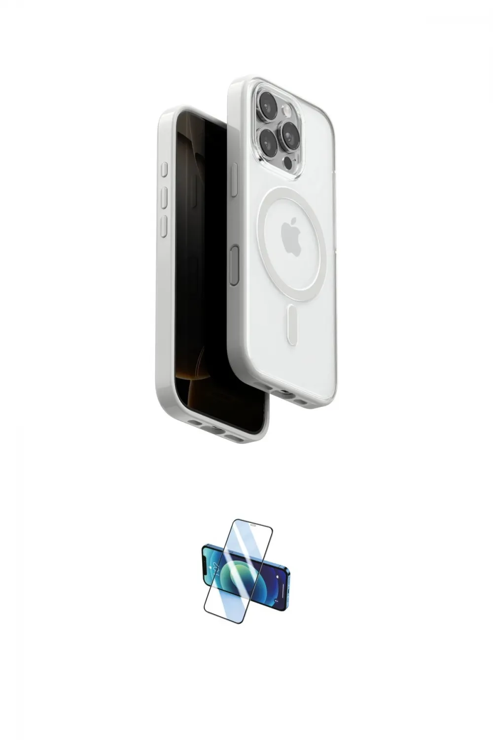 ieg™ iPhone 16 Pro Kılıf Pusula Form Serisi - Siyah 3D Antistatik Seramik Nano Ekran Koruyucu