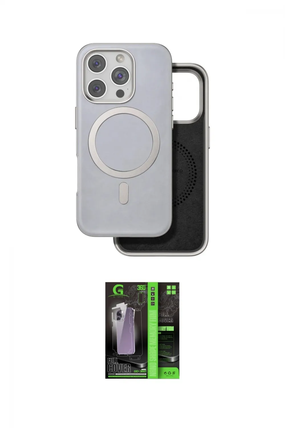 ieg™ iPhone 16 Pro Kılıf Pusula Işık Koleksiyonu - Şeffaf 360 Full Body Arka Koruyucu