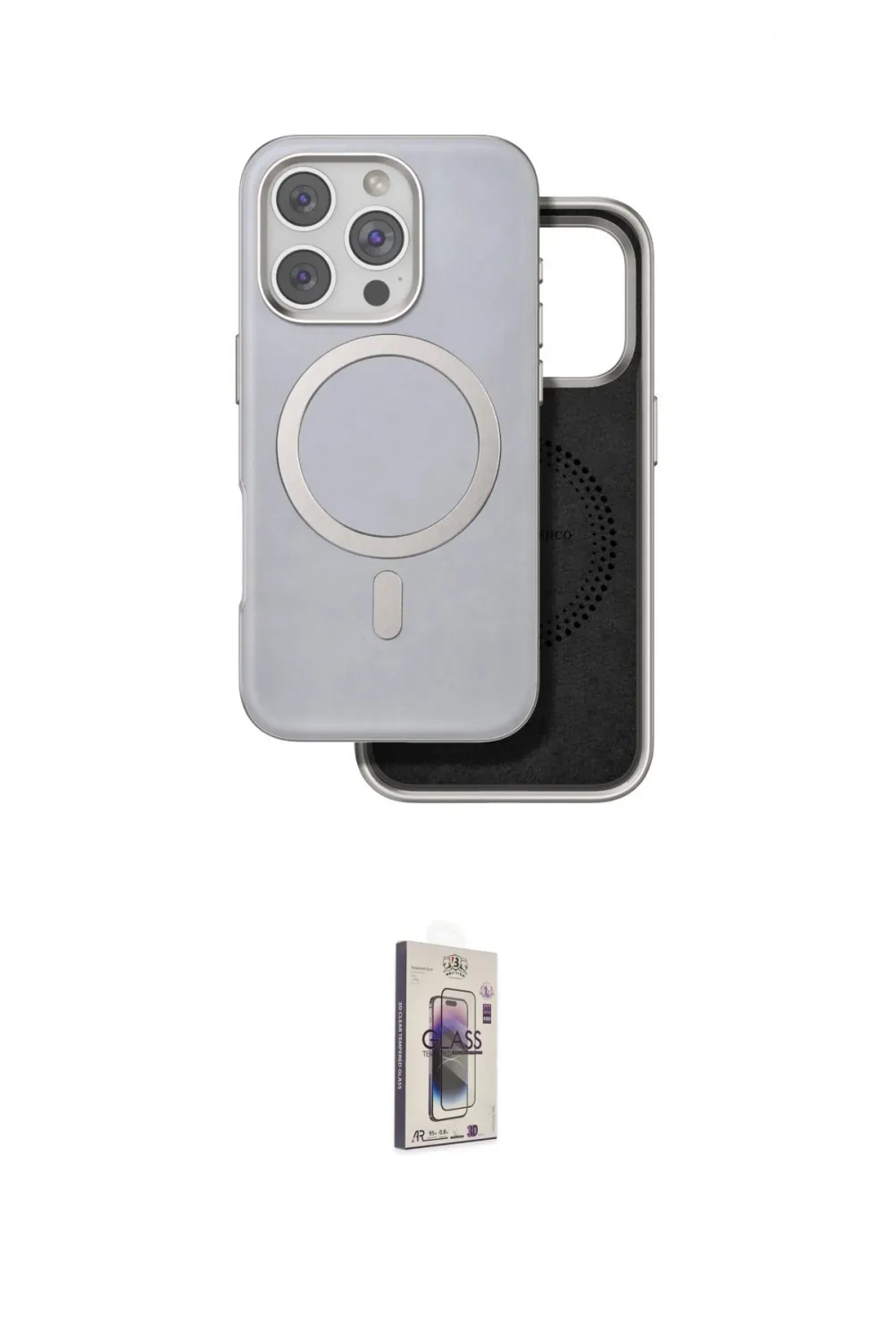 ieg™ iPhone 16 Pro Kılıf Pusula Işık Koleksiyonu - Siyah Bilvis 3D Cam Ekran Koruyucu