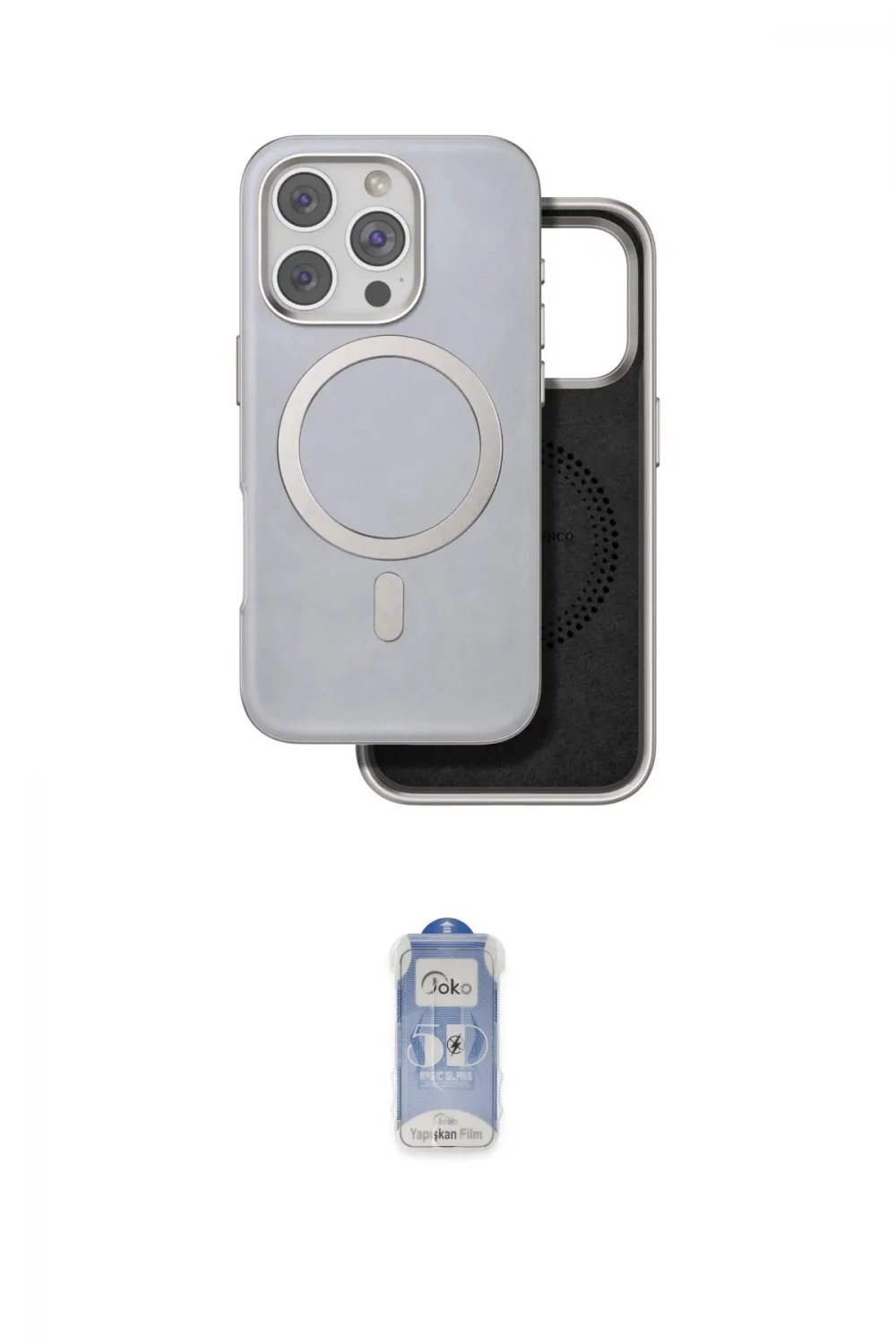 ieg™ iPhone 16 Pro Kılıf Pusula Işık Koleksiyonu - Siyah Joko Magic 5D Cam