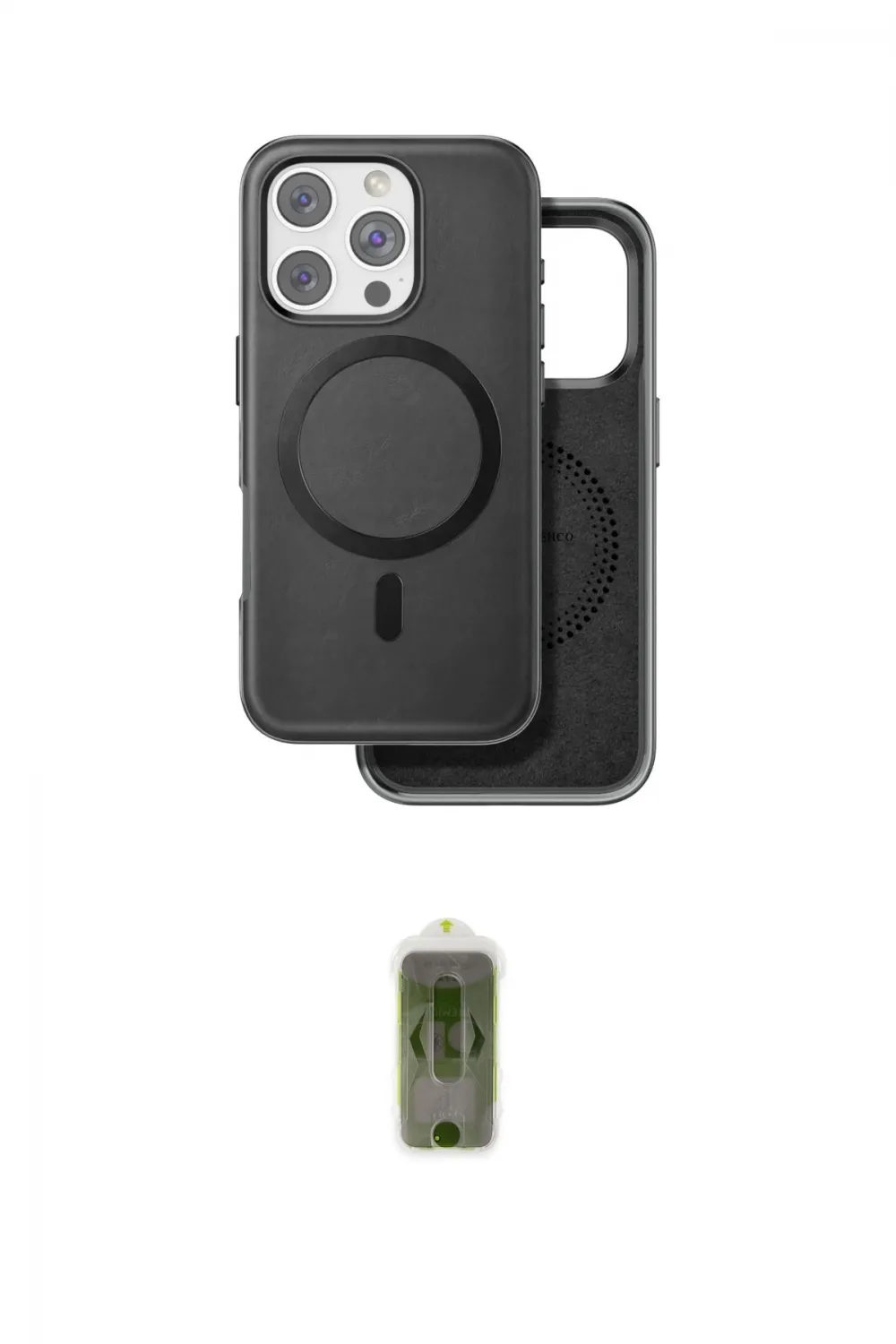 ieg™ iPhone 16 Pro Kılıf Pusula Işık Koleksiyonu - Siyah Joko Magic 5D Hayalet Cam