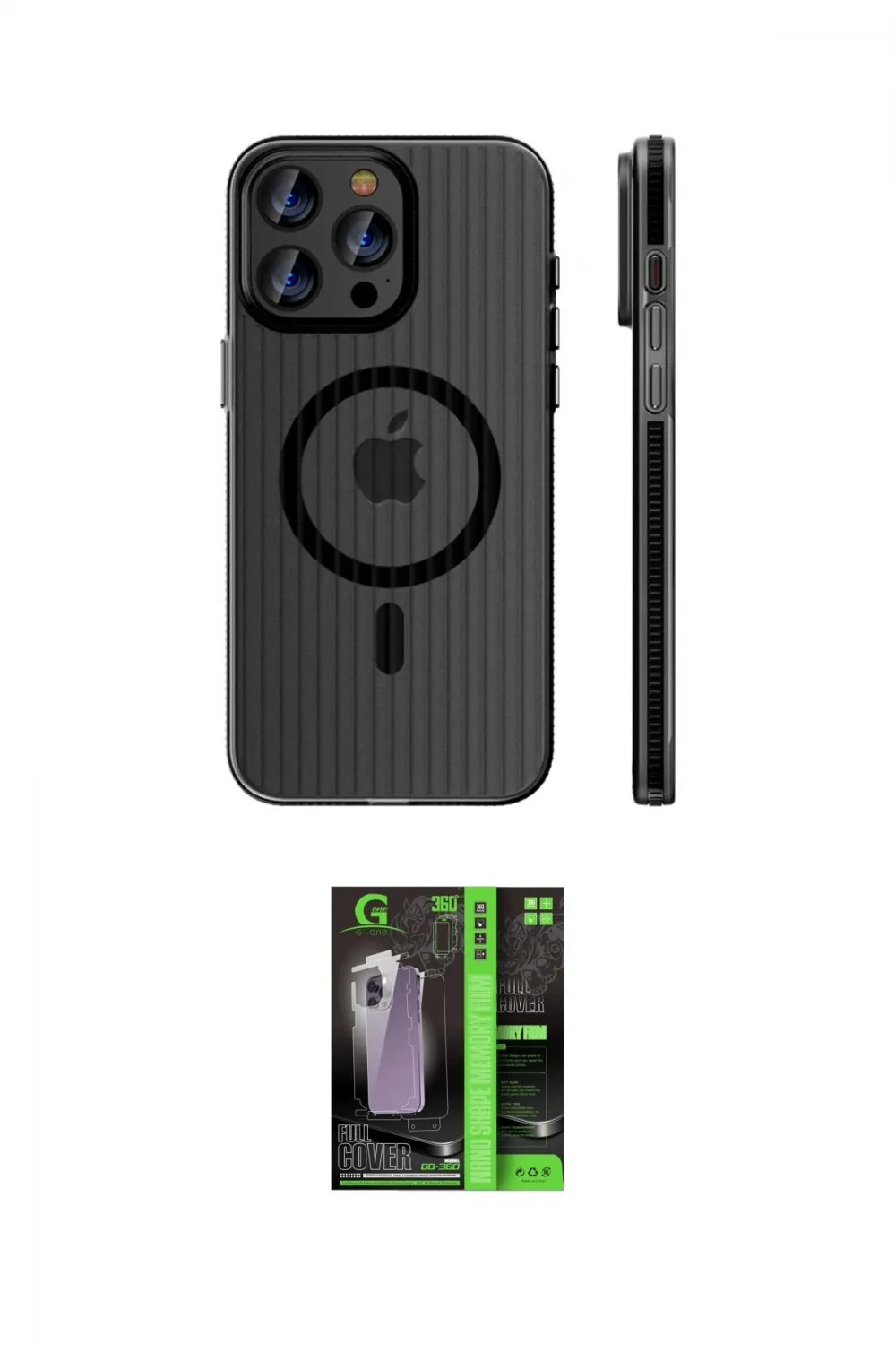 ieg™ iPhone 16 Pro Kılıf Pusula Minimal Koleksiyonu - Şeffaf 360 Full Body Arka Koruyucu