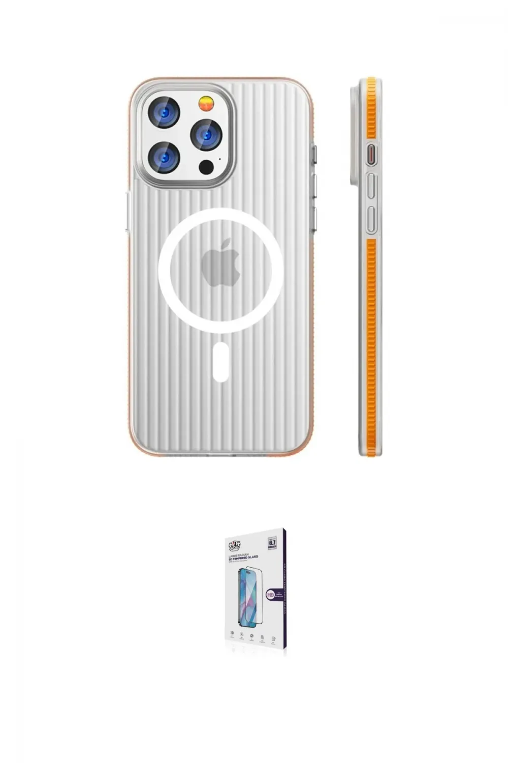 ieg™ iPhone 16 Pro Kılıf Pusula Minimal Koleksiyonu - Siyah Bilvis 0.18mm Plus Cam Ekran Koruyucu