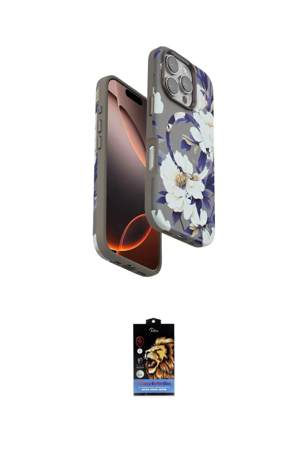 ieg™ iPhone 16 Pro Kılıf Siluet Doku - Siyah Buffer Hayalet Cam Ekran Koruyucu