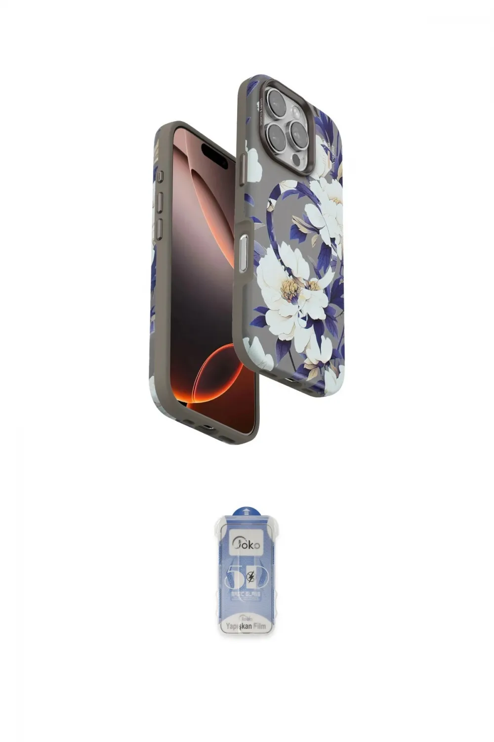ieg™ iPhone 16 Pro Kılıf Siluet Doku - Siyah Joko Magic 5D Cam