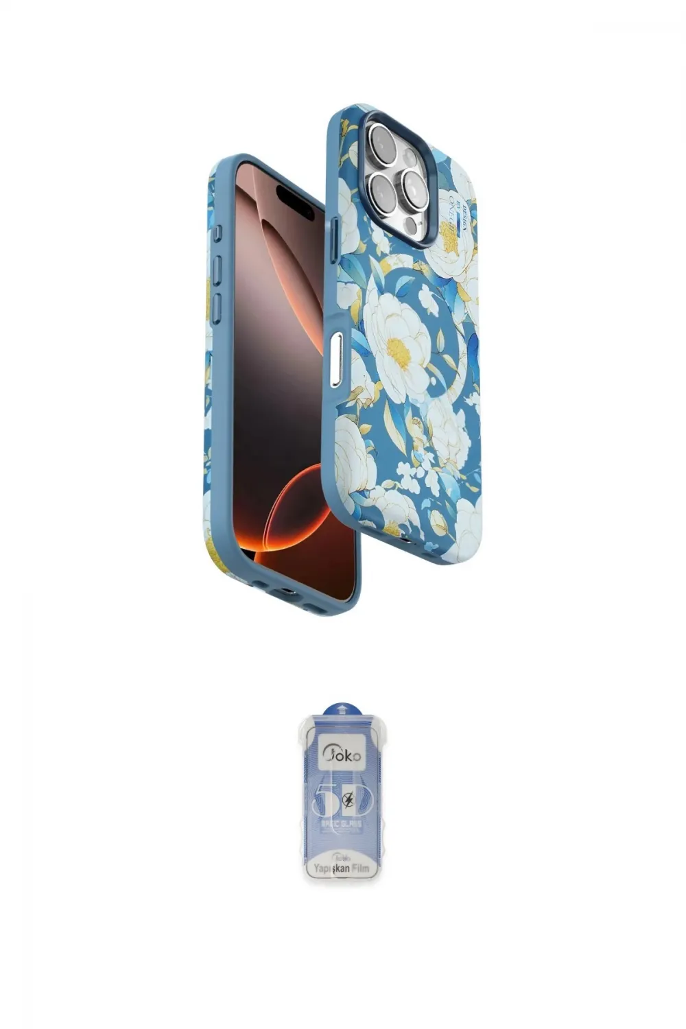 ieg™ iPhone 16 Pro Kılıf Siluet Doku - Siyah Joko Magic 5D Cam