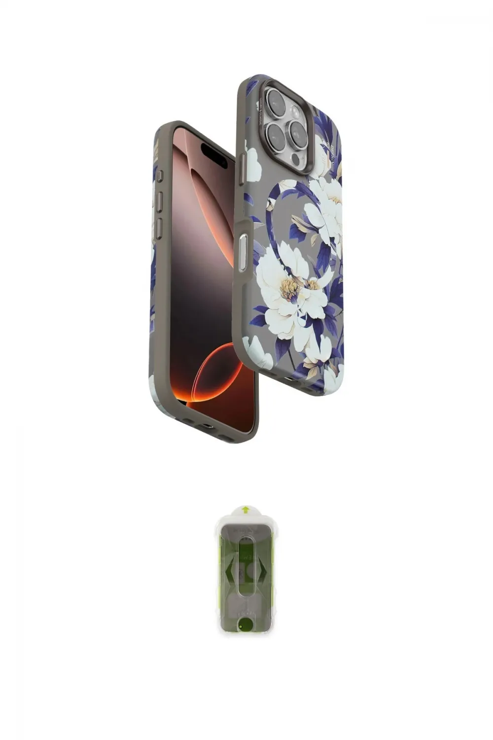 ieg™ iPhone 16 Pro Kılıf Siluet Doku - Siyah Joko Magic 5D Hayalet Cam