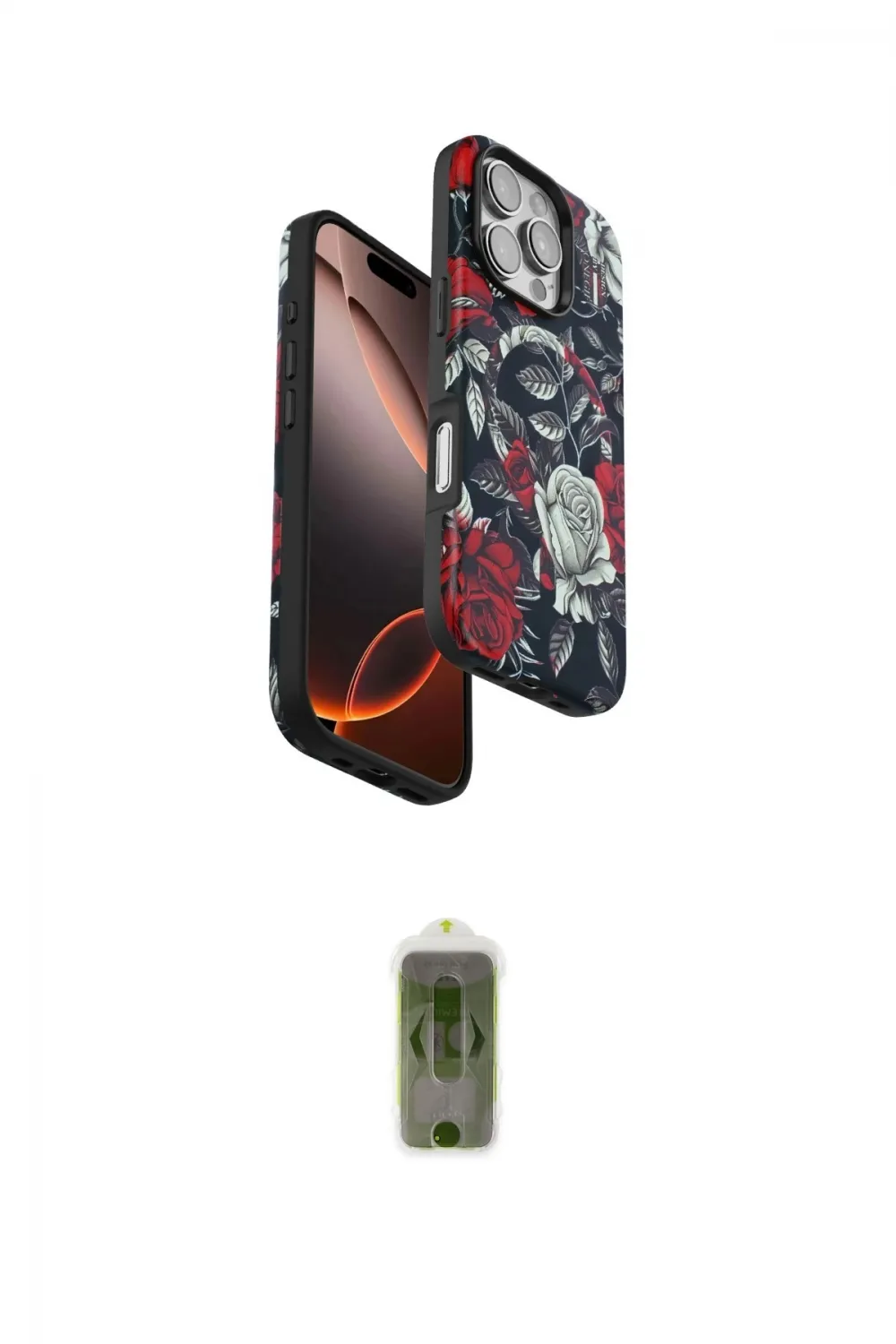 ieg™ iPhone 16 Pro Kılıf Siluet Doku - Siyah Joko Magic 5D Hayalet Cam