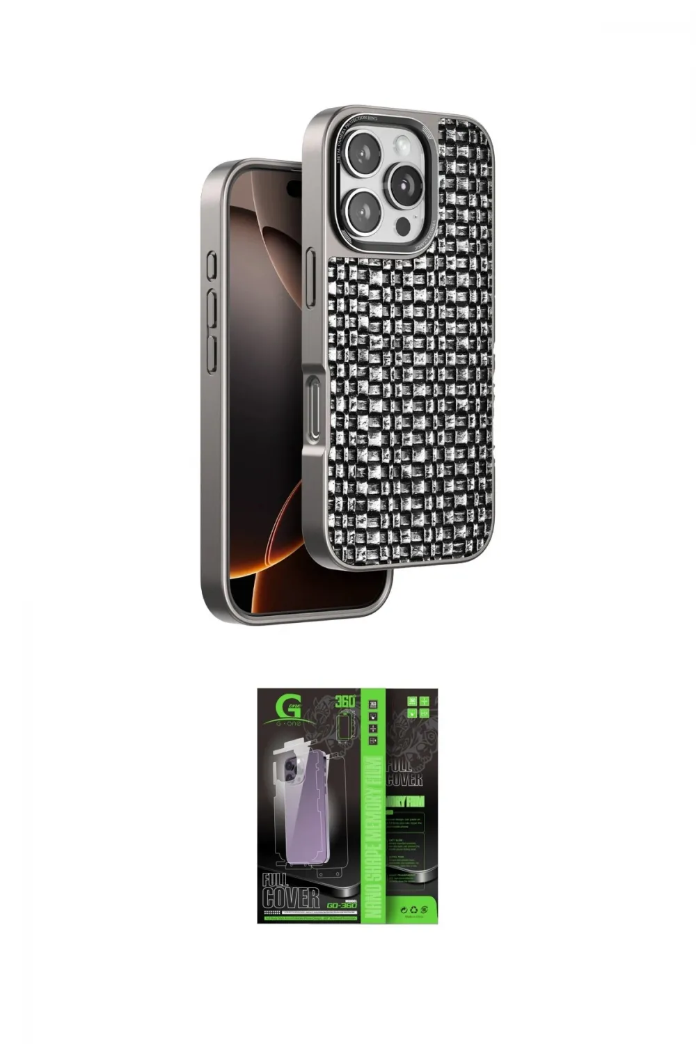 ieg™ iPhone 16 Pro Kılıf Siluet Form Serisi - Şeffaf 360 Full Body Arka Koruyucu