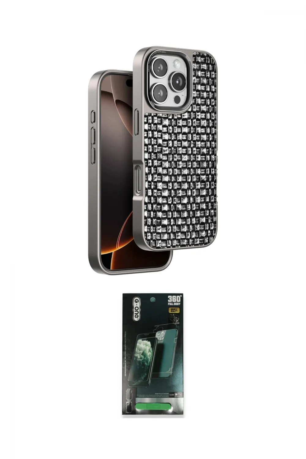 ieg™ iPhone 16 Pro Kılıf Siluet Form Serisi - Siyah 360 Mat Full Body Arka Koruyucu