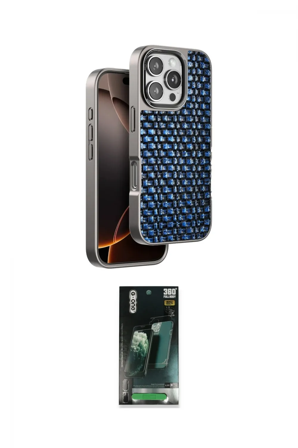 ieg™ iPhone 16 Pro Kılıf Siluet Form Serisi - Siyah 360 Mat Full Body Arka Koruyucu