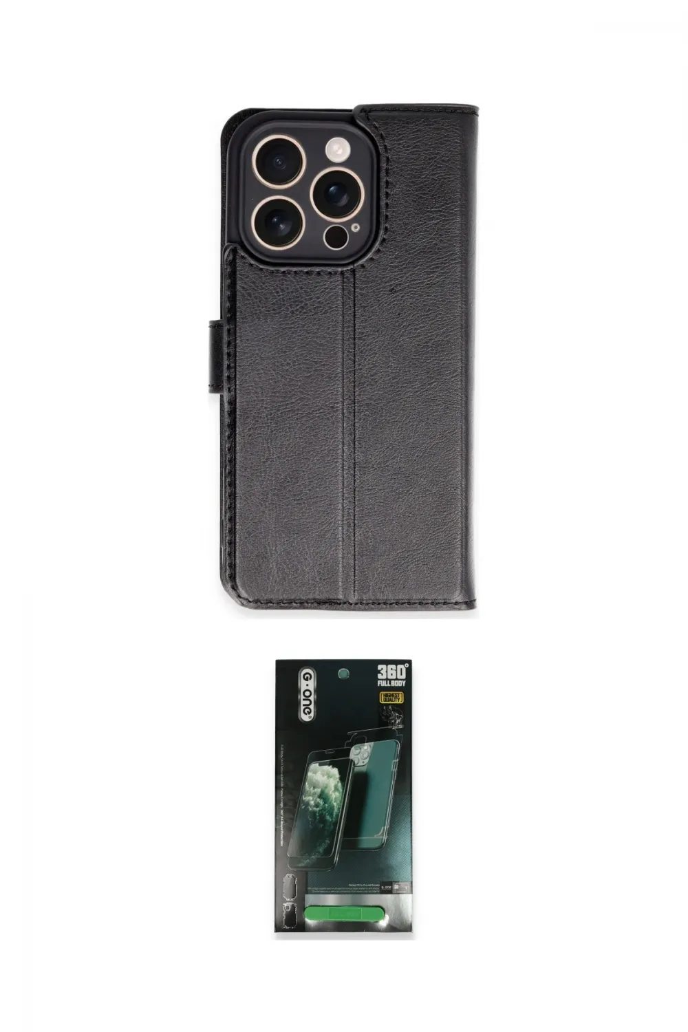 ieg™ iPhone 16 Pro Kılıf Siluet Işık Serisi - Siyah 360 Mat Full Body Arka Koruyucu