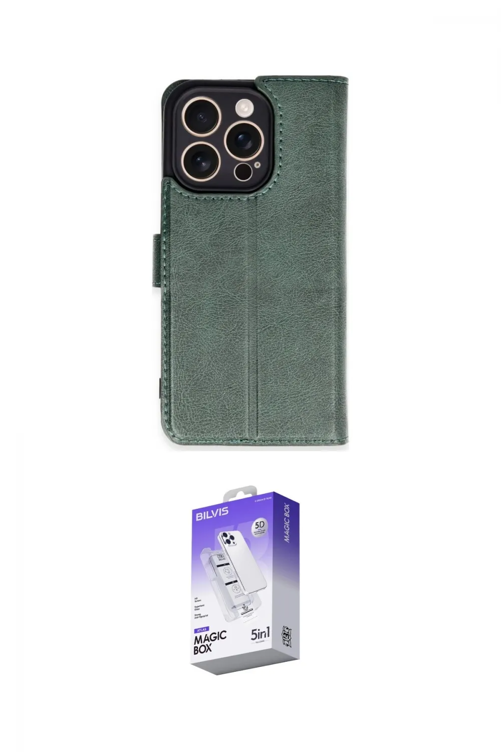ieg™ iPhone 16 Pro Kılıf Siluet Işık Serisi - Siyah Bilvis 5in1 3D Magic Cam Ekran Koruyucu