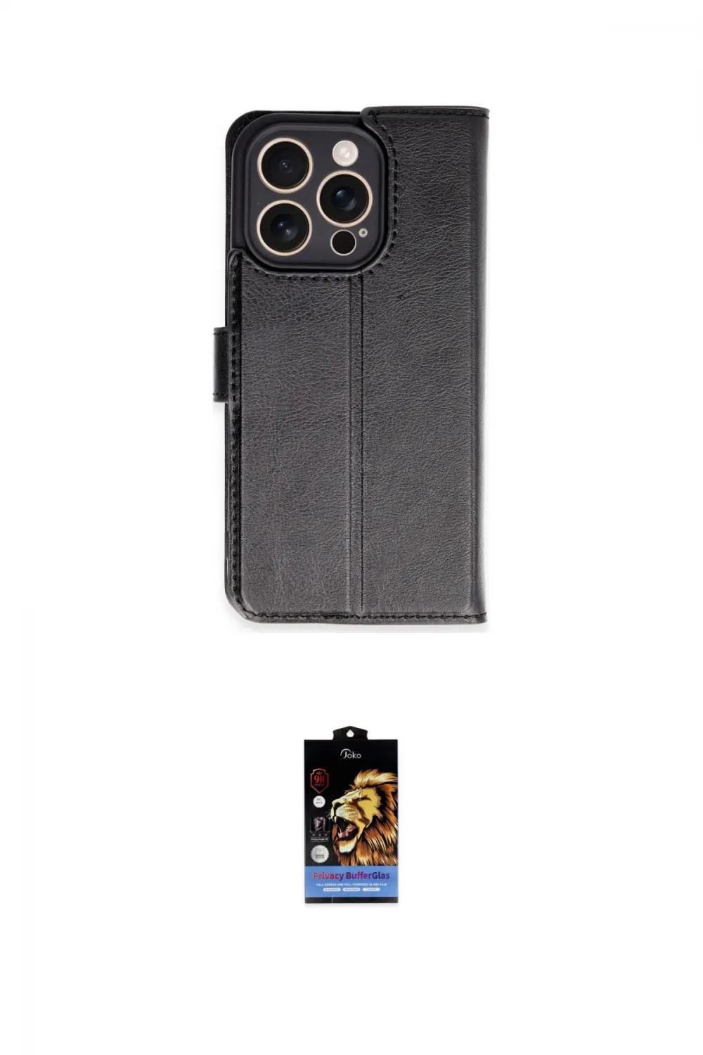ieg™ iPhone 16 Pro Kılıf Siluet Işık Serisi - Siyah Buffer Hayalet Cam Ekran Koruyucu