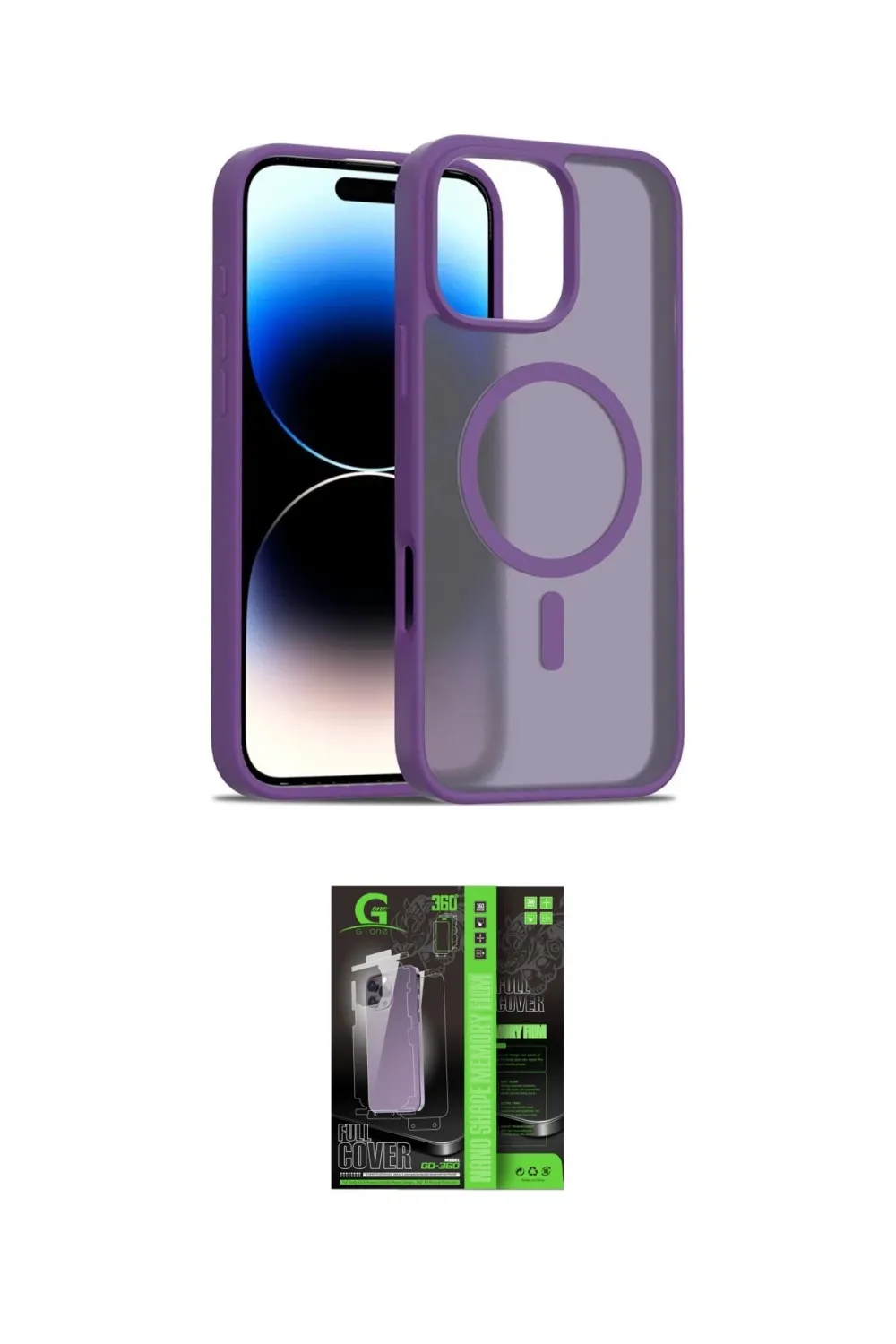 ieg™ iPhone 16 Pro Kılıf Siluet Minimal Prime - Şeffaf 360 Full Body Arka Koruyucu