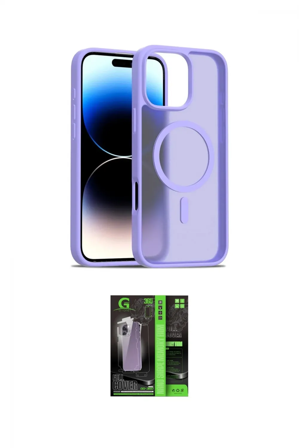 ieg™ iPhone 16 Pro Kılıf Siluet Minimal Prime - Şeffaf 360 Full Body Arka Koruyucu