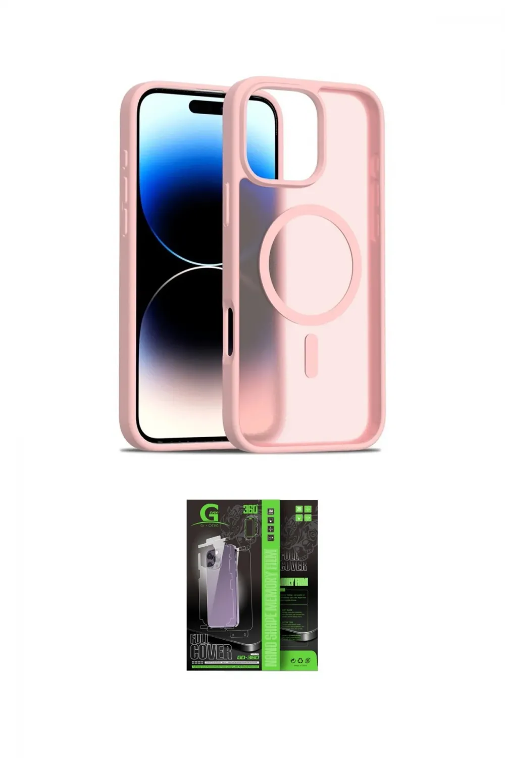 ieg™ iPhone 16 Pro Kılıf Siluet Minimal Prime - Şeffaf 360 Full Body Arka Koruyucu