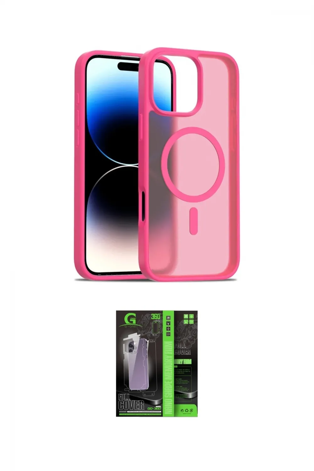 ieg™ iPhone 16 Pro Kılıf Siluet Minimal Prime - Şeffaf 360 Full Body Arka Koruyucu