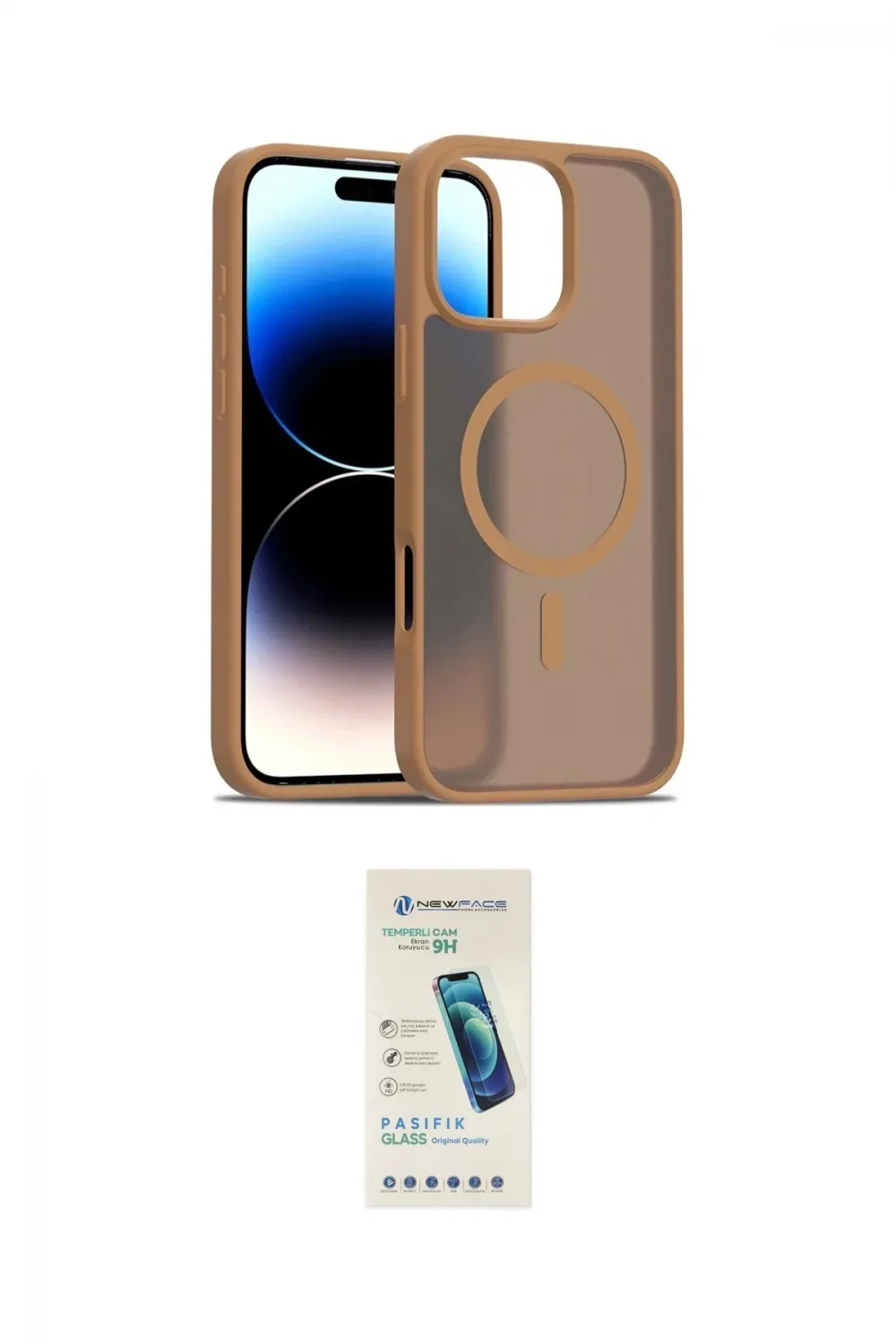 ieg™ iPhone 16 Pro Kılıf Siluet Minimal Prime - Şeffaf Pasifik Cam Ekran Koruyucu
