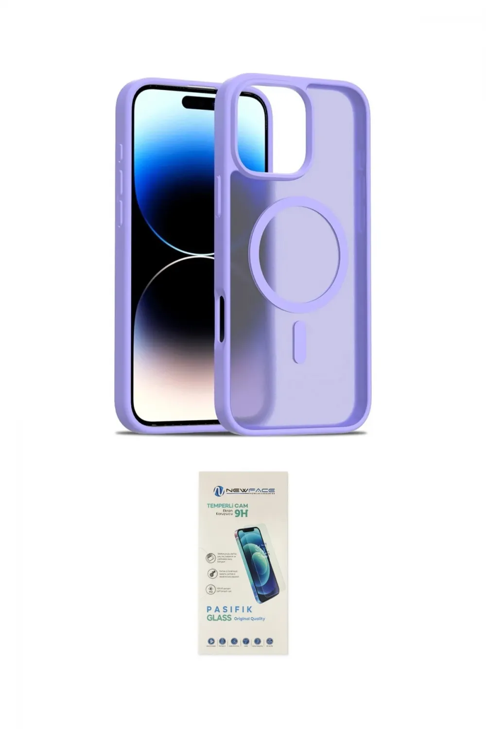 ieg™ iPhone 16 Pro Kılıf Siluet Minimal Prime - Şeffaf Pasifik Cam Ekran Koruyucu